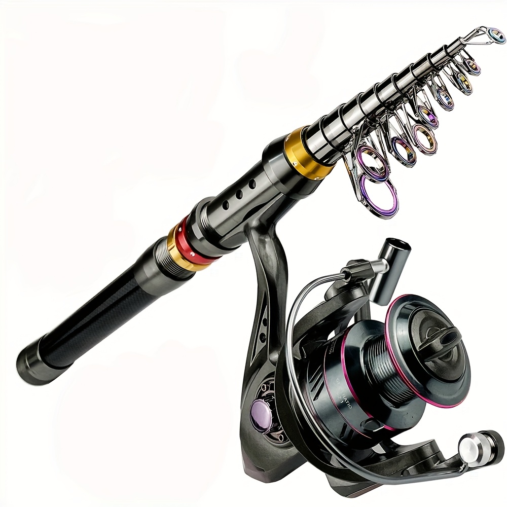 [Fishing Rod Combo] GHOTDA fishing rod combo rotary reel + carbon telescopic fishing kit short travel rod 1.8-3.6m ultra-light travel carbon rod 13BB reel combination telescopic rod rotary reel kit max drag 3-8kg