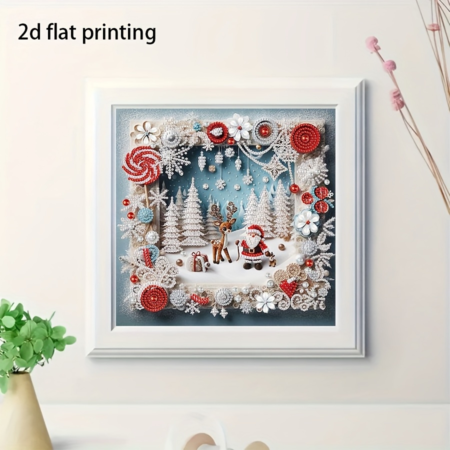 Image of 2d Flat Printing 1pc Irregular Shape Diamond Painting Kit - 5d Partial Painting Mosaic Art Craft For Home Wall Decor - Canvas Material, Frameless, Diy Creative Decoration, 2d Flat