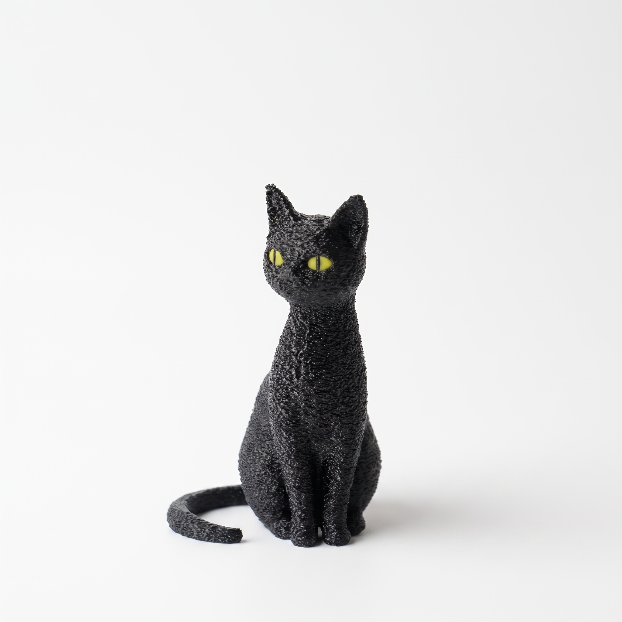 TEMU Vintage Black Cat Resin Statue With Eyes, Mysterious Sitting Cat Figurine, Desktop Tabletop Home Office Decor, Halloween Party Decoration,