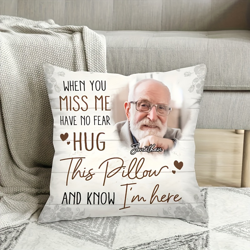 

18x18" 'when You Miss Me' Printed Square Pillowcase - Super Soft Short Plush, Zippered, Machine Washable - Sofa, Car, Or Bedroom Decor (pillow Not Included)