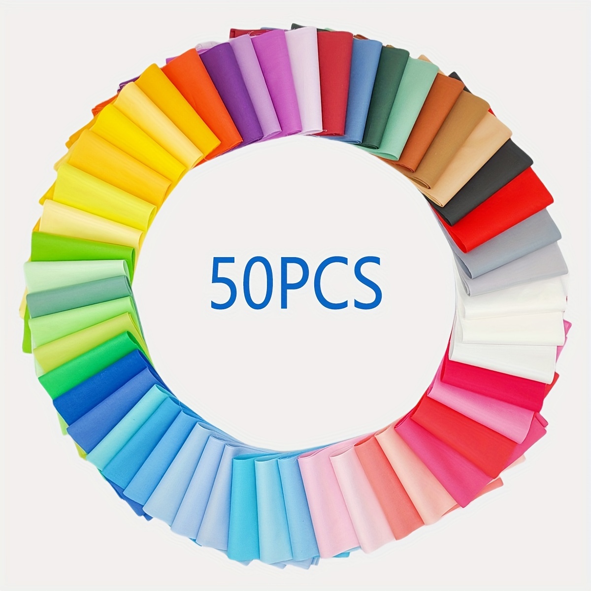 50pcs Multicolor Solid Pure Cotton, Handmade Cotton Quilting Fabric, Jelly Roll Fabric, Handmade Cotton (square Weight 125gsm)