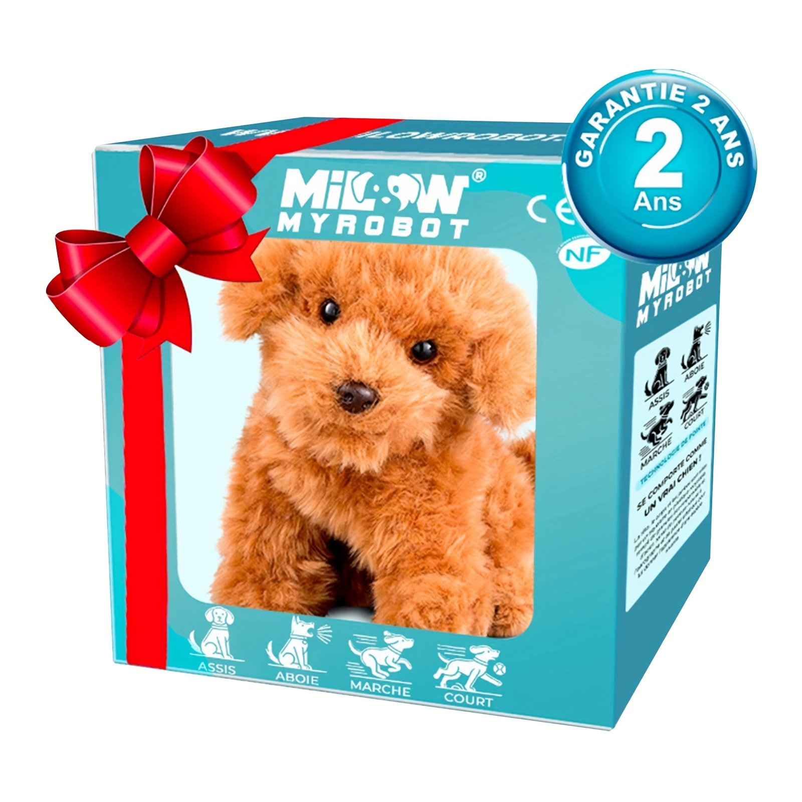 2025 Realistic Robotic Puppy - Interactive Walking, Barking, Expressive Eyes & Fluffy Fur - No Batteries Needed, Button-Controlled Robot Dog Companion for Home, Office, or Gift - Ideal for Adults & Teens, Cute Animal Replica, Soft Texture Fur