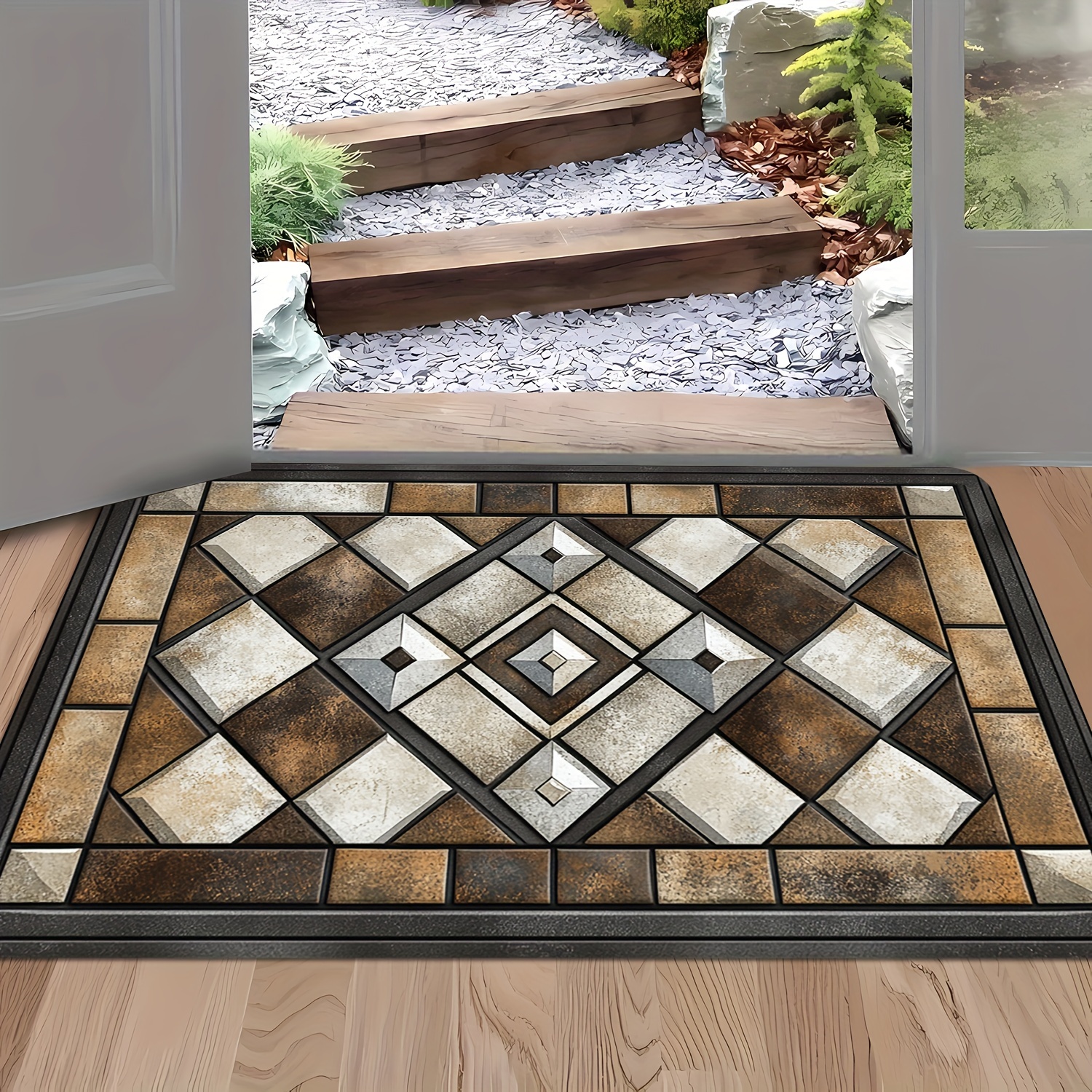 TEMU 1pc, Extra Large Doorway Mat, Indoor Mat, Farmhouse Decor, Country Style, Indoor/outdoor Rv Welcome Mat, Floor Rug, Bedroom Accessory, Room