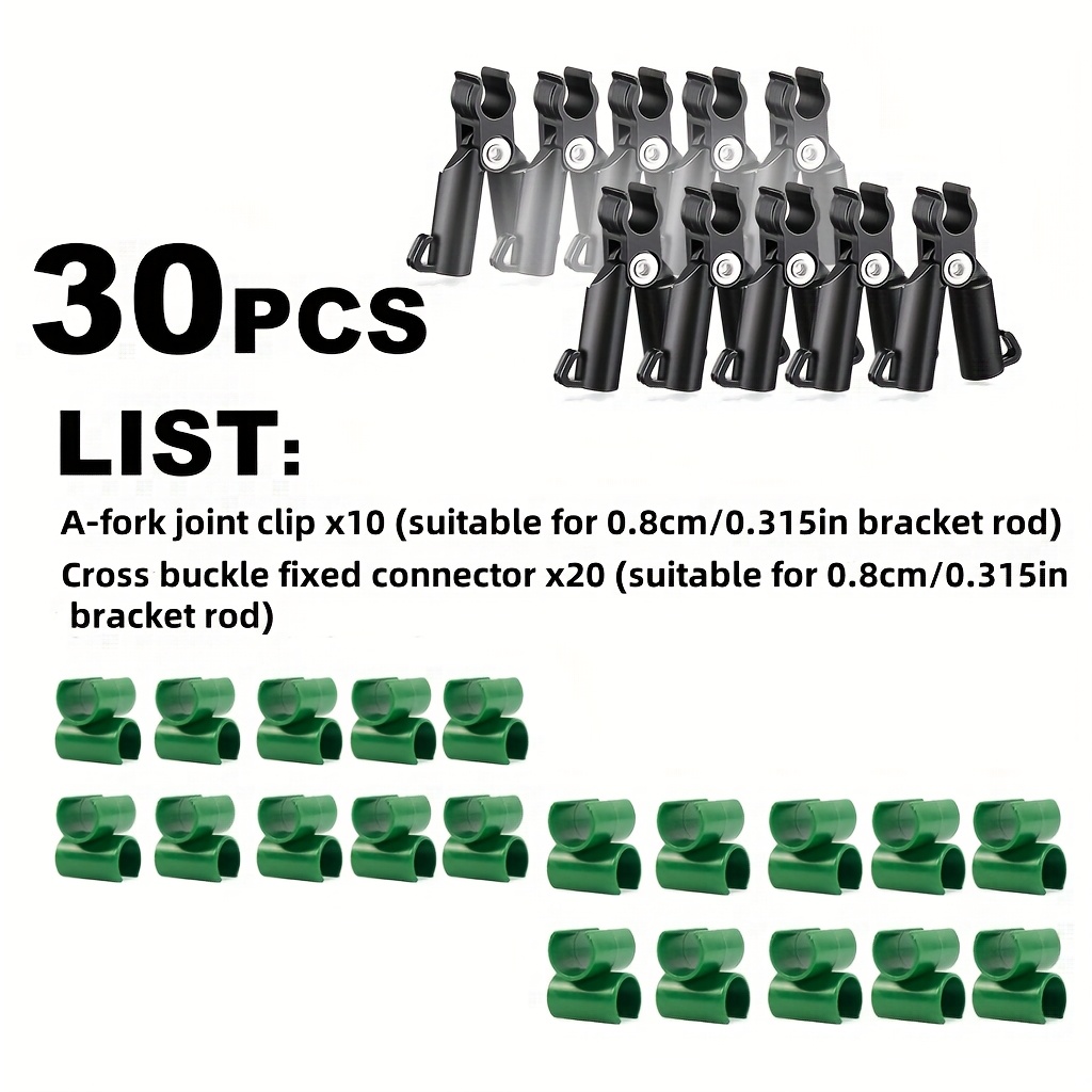E-shop 15 von 30 robuste, verstellbare Pflanzenverbinder, 8 mm Durchmesser, langlebige Typ A-Clips, entwickelt zur sicheren Befestigung von