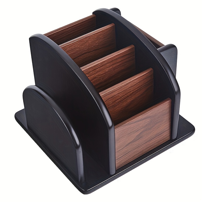Creative Multi-use Desktop Remote Control Storage Wooden Desktop Item Organizer Pen Holder
