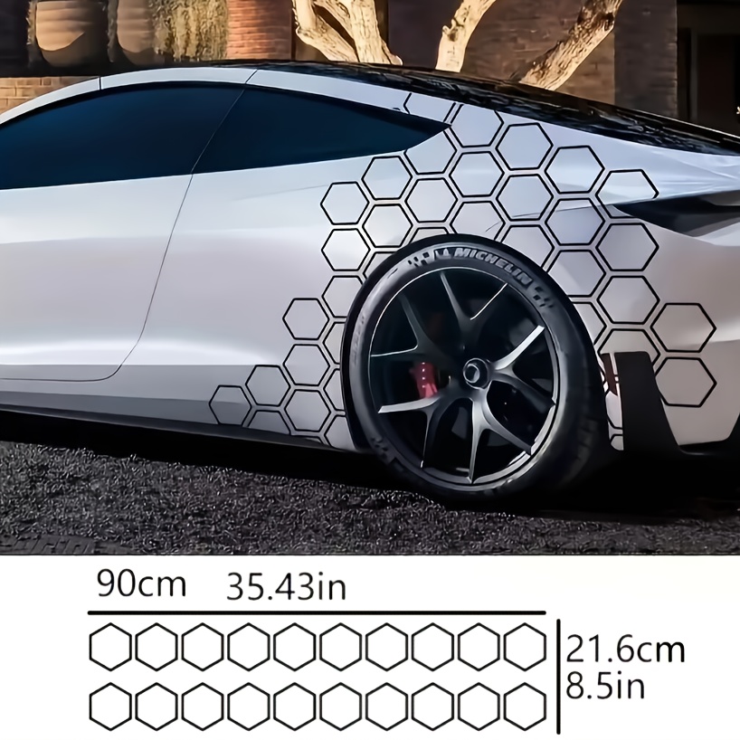 

20pcs, Hexagonal Grid, Diy , Side Honeycomb, Rear Decal, Car Sticker