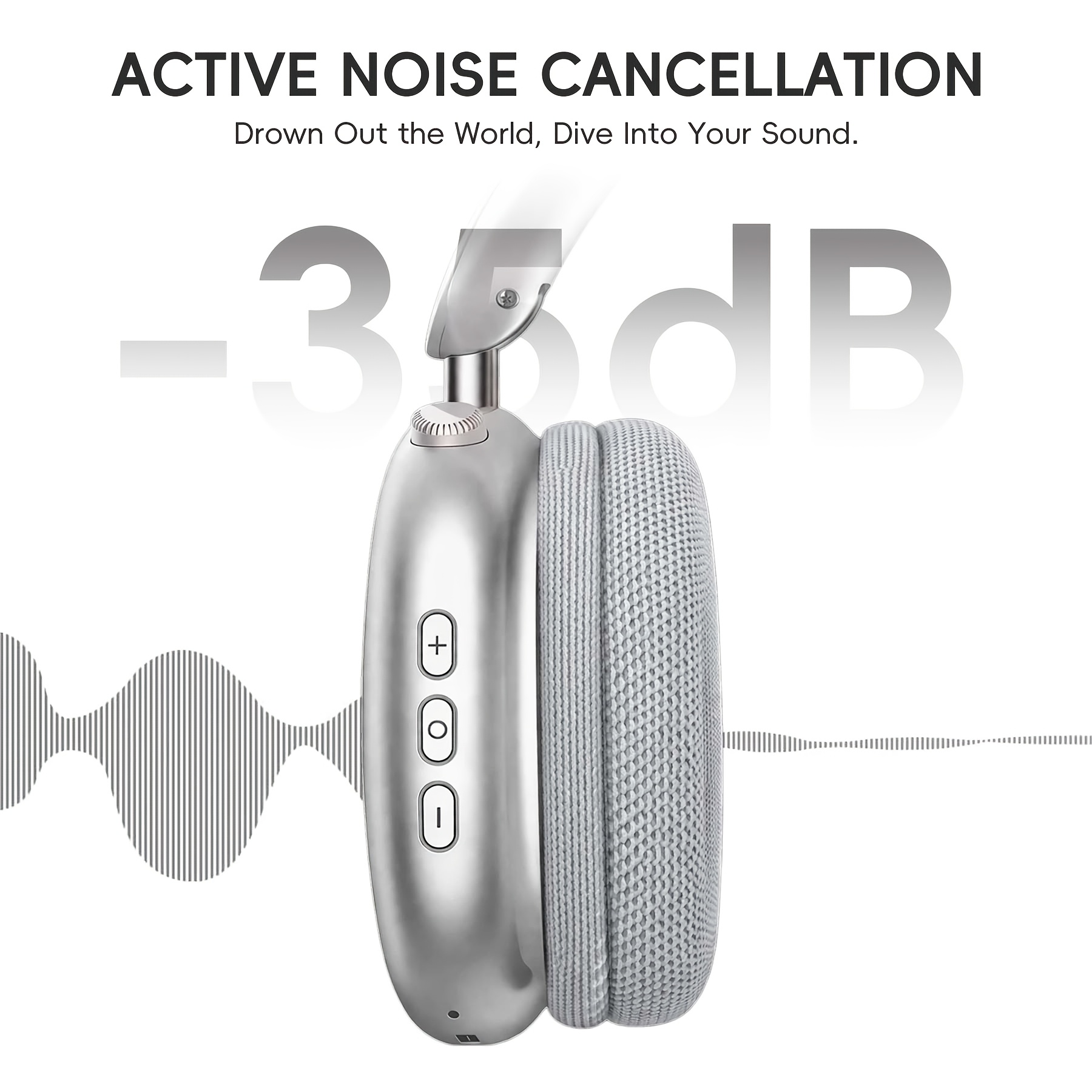 1pc Wireless Over-Ear Headphones, Noise Cancellation Headphones, USB-C Charging, Lightweight Folding, Hi-Res Audio, Compatible with IOS, Android, PC, Suitable for Travel, Work, Laptops And Phones, Gaming Headphones, Perfect for Gifts