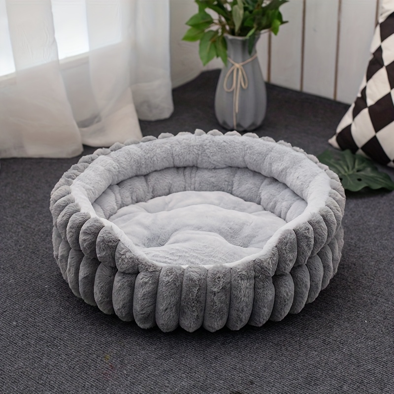 E-shop Ein weiches bequemes Katzen- Hundebett für alle , ein waschbares rundes Katzenbett ideal für Hauskatzen Hunde, ein ultraweiches Plüschtierbett