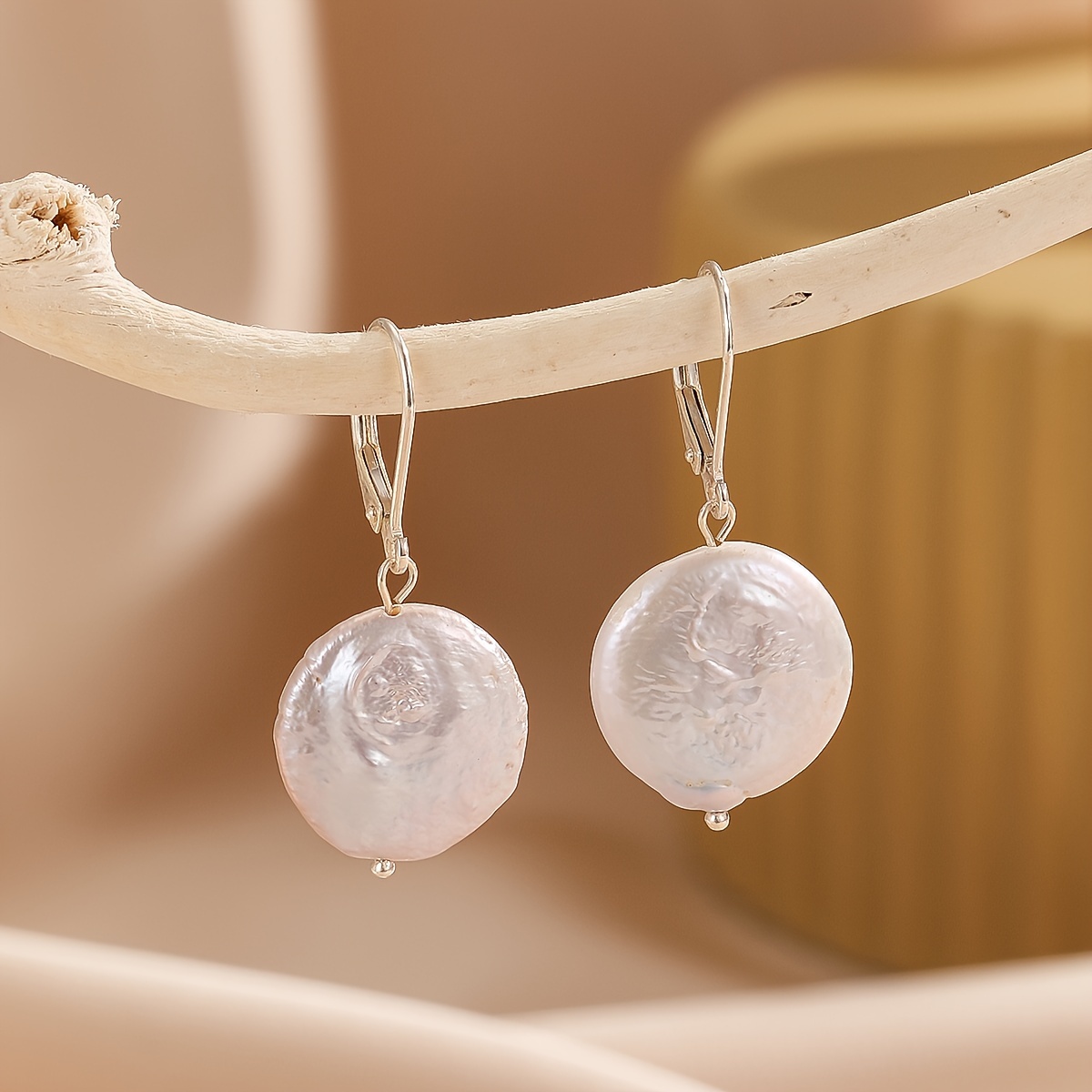 Image of Natural Baroque Drop Earrings, Vintage Court Style, Hoop Decor Ear Jewelry For Banquets And Parties, Gifts For Women