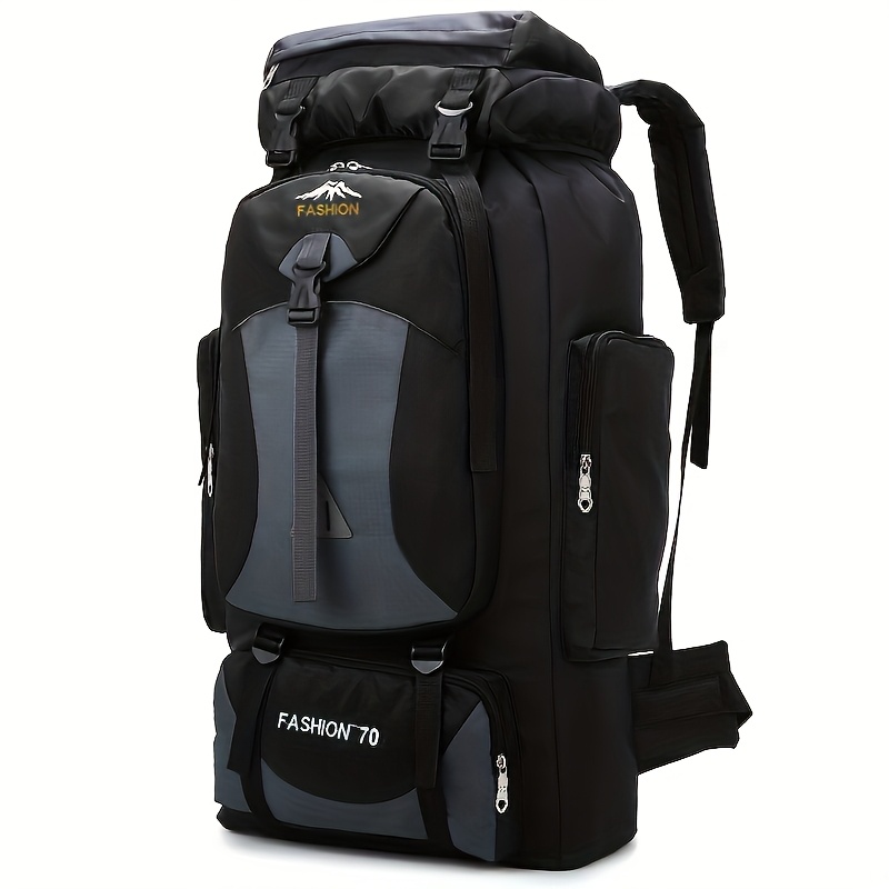 E-shop 70L Reise-Sportrucksack mit großem Fassungsvermögen | Nylon, Futter, verstellbare Träger, Kordelzugverschluss, Unifarben, Rot und, für Herren