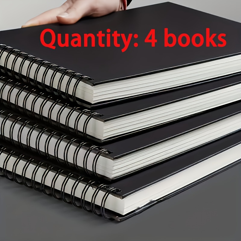 

Premium Spiral-bound Sketchbook Set - 4pcs, , Ideal For Art & , Acid-free Paper, High-quality Binding