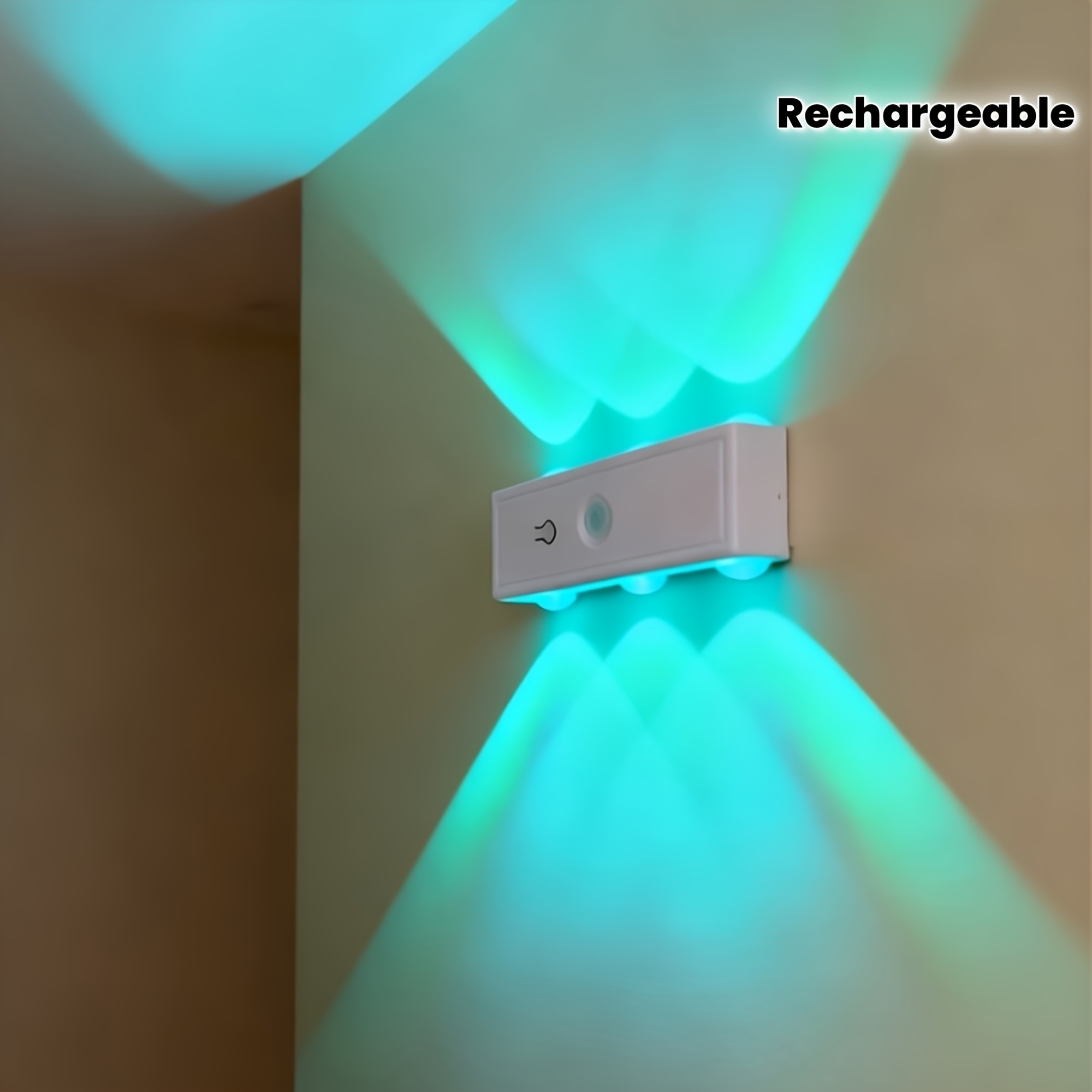 1pc motion sensor night light magnetic wall light detachable wall mounted lighting with lens up and down lighting usb rechargeable led light wireless stair light indoor wooden wall light for wardrobe hallway stairs
