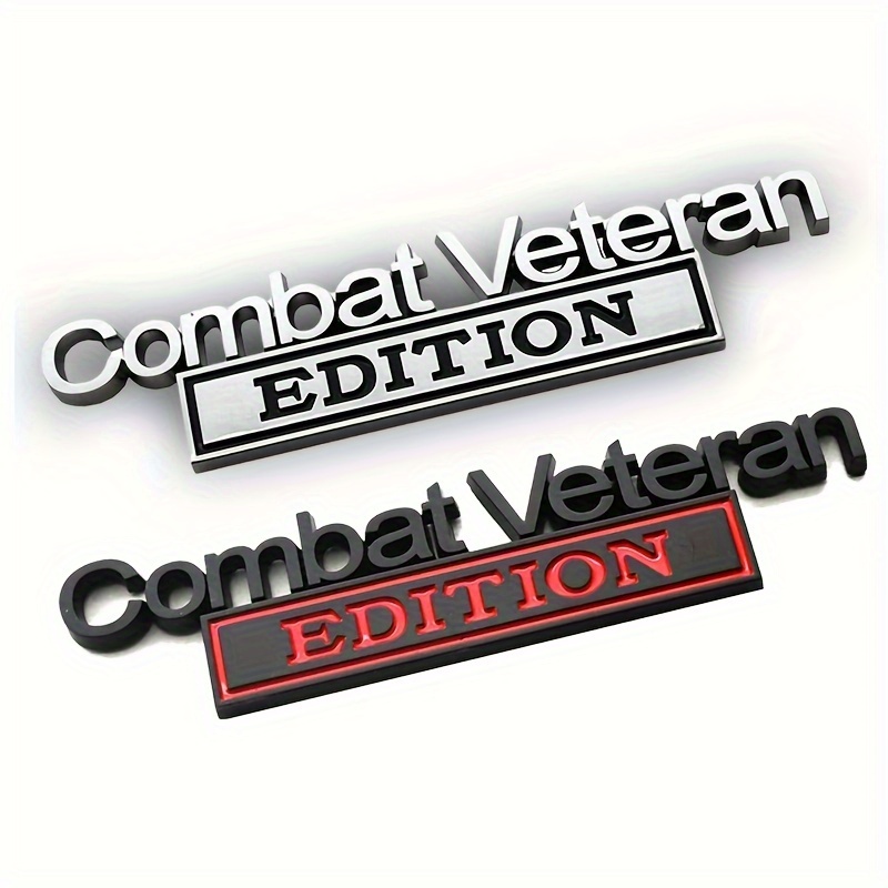 

Combat Veteran Edition Emblem Sticker Badge Fender Decal Car Truck Replacement For Universal Vehicle Suv Motorcycle Bike Chrome Accessories For Patriotic Display