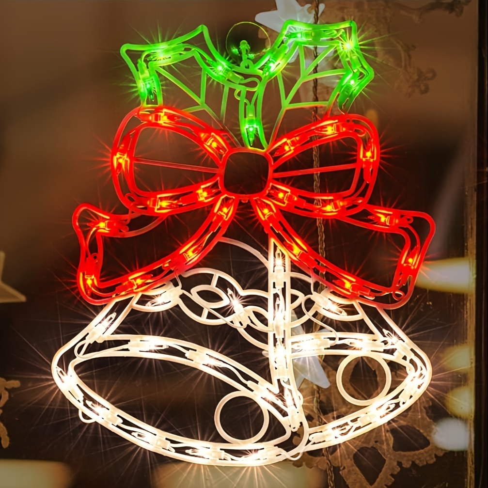 

Lighted Bells Christmas Window Silhouette Decoration Christmas Lights For Christmas, Party, Home, Patio Lawn, Garden