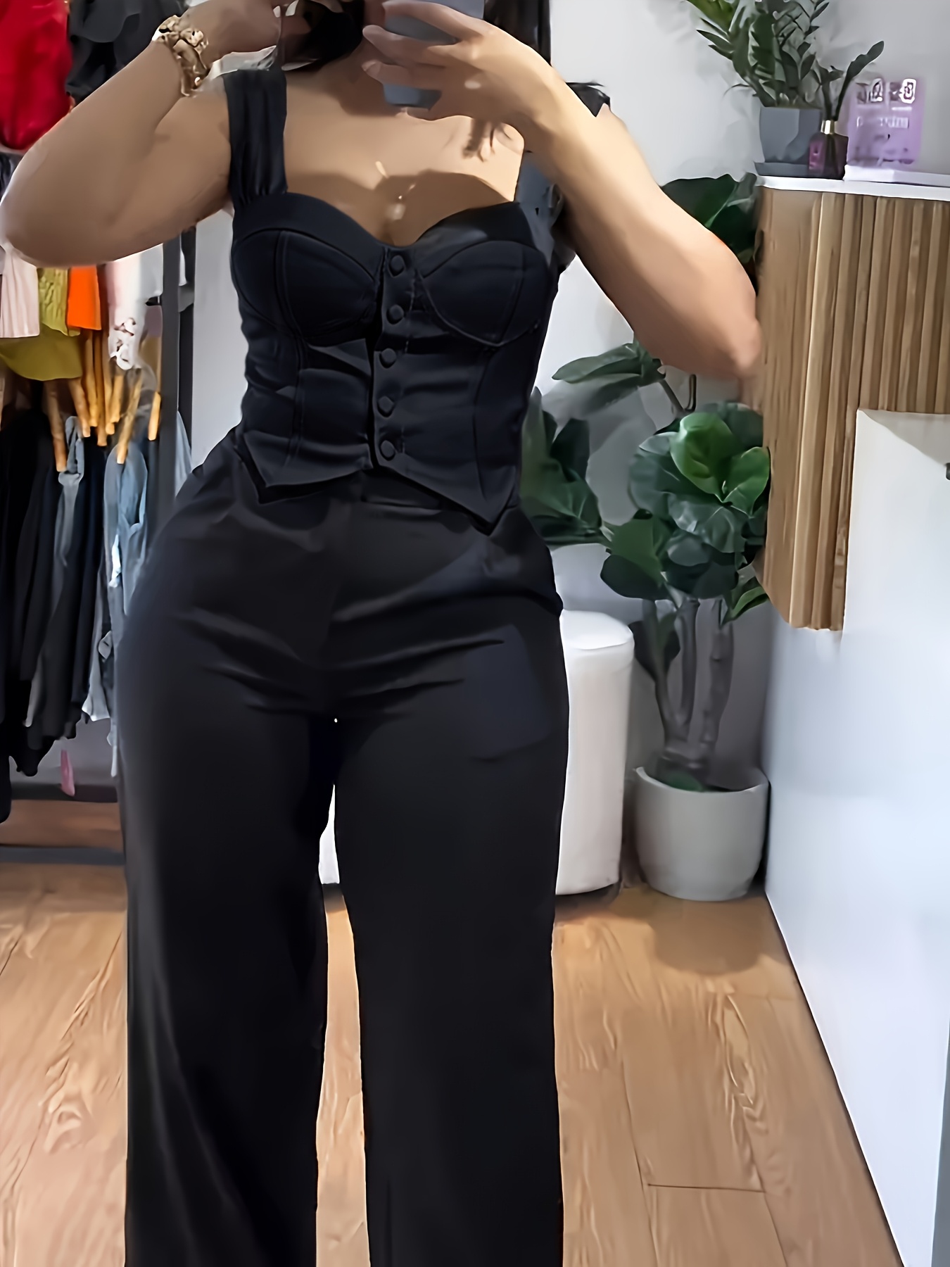 conjunto corset elegante sin pantalones anchos mujer Temu Ecuador