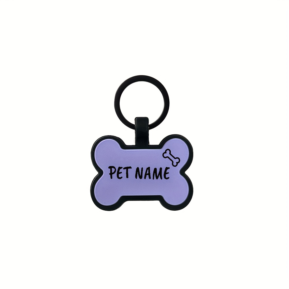 TEMU Customizable Silicone Pet Id Tags, Bone-shaped, Silent, Lost Pet Prevention, For Dogs And Cats, Personalized Nameplate, Dog Tags