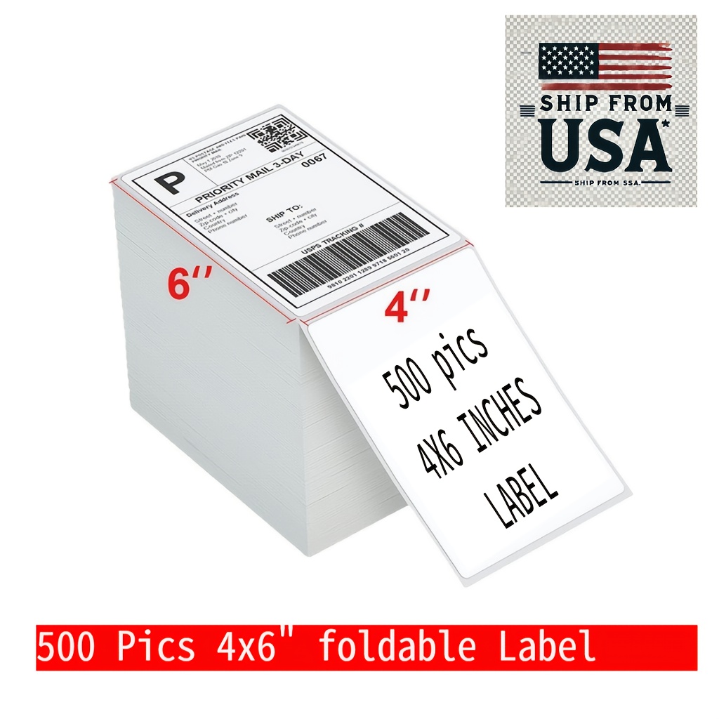 

500pcs Shipping Labels - 4"x6" For Packaging & Mailing, -, Low Price