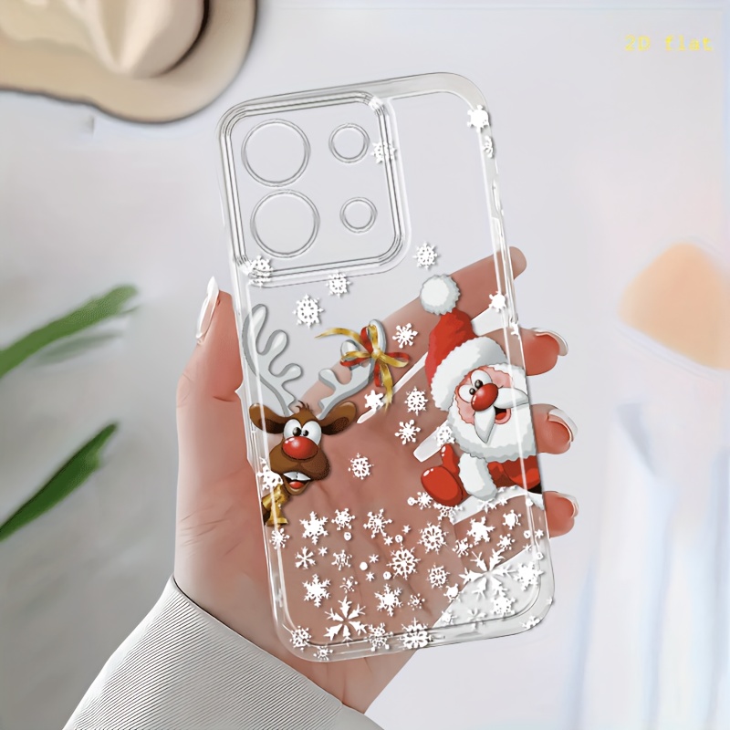 TEMU Phone Case: Snowflake Christmas Reindeer Phone Case, Suitable For Redmi 10 12c 13 14c + A3 Note 8 11s 12 13 14pro+ Xiaomi 10t 11 Lite 13t 14 14t