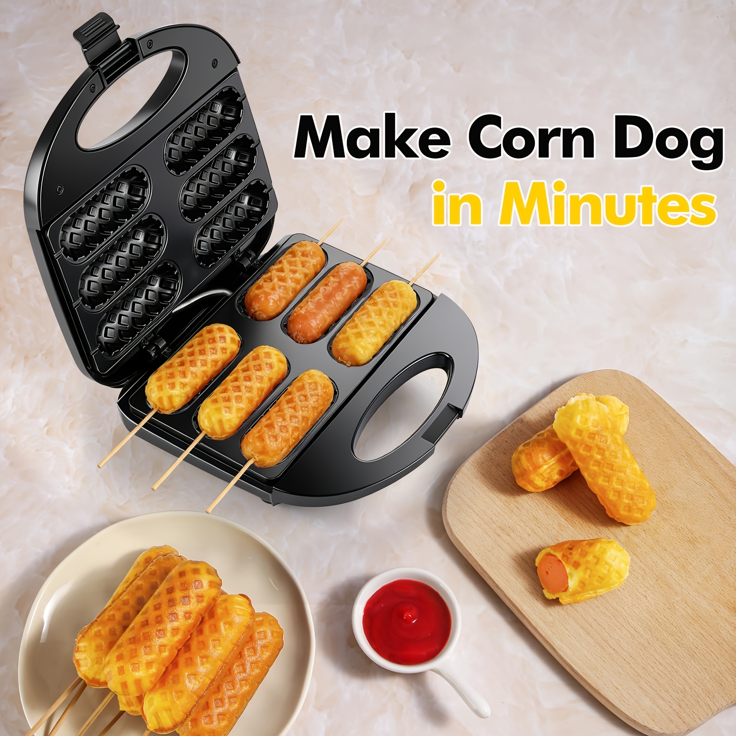 Image of Nirva 6 Capacity Maker For Breakfast & Snacks, 750w Waffle Stick Maker With Coating, Fast Preheat, Easy Operation & Clean, Perfect For Parties & Family Gatherings
