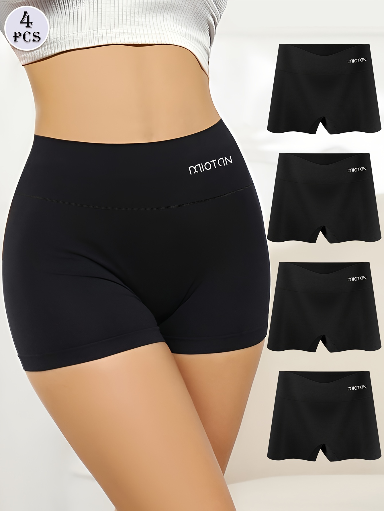 4pcs seamless letter print boyshorts elegant comfy breathable stretchy intimates panties womens lingerie underwear