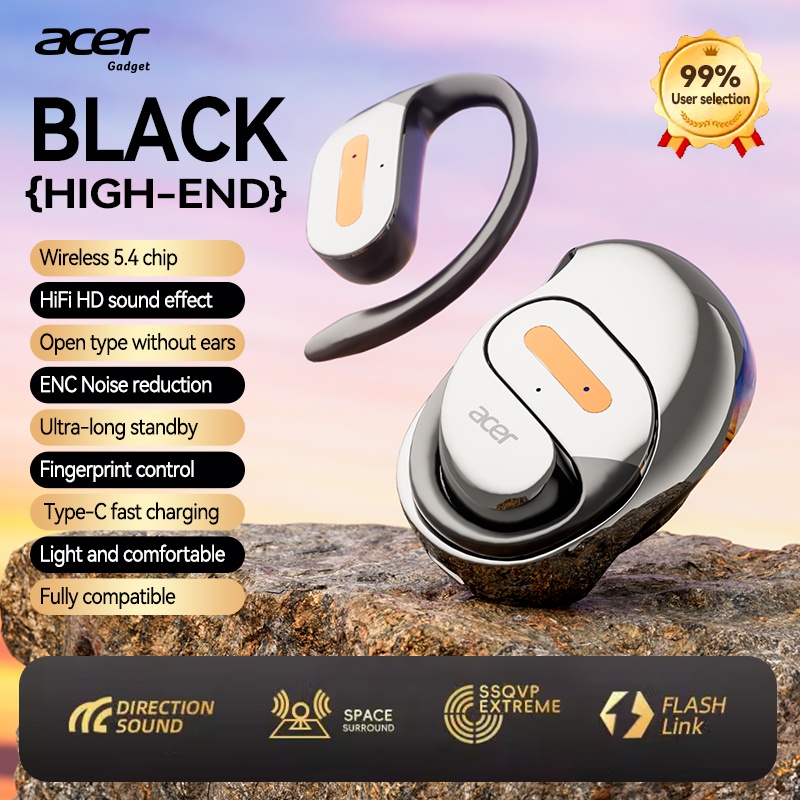 Exclusive Acer True Wireless Earphones with Microphone, TWS Headphones, Touch Volume, Wireless Sports Earhooks, LED Display Charging Case, Half Open Back, HD Talk, Compatible with Mobile Phones, Rechargeable Battery, Type-C Charging, Suitable for Adults 6 Exclusive Acer True Wireless Earphones with Microphone, TWS Headphones, Touch Volume, Wireless Sports Earhooks, LED Display Charging Case, Half Open Back, HD Talk, Compatible with Mobile Phones, Rechargeable Battery, Type-C Charging, Suitable for Adults - Image 6