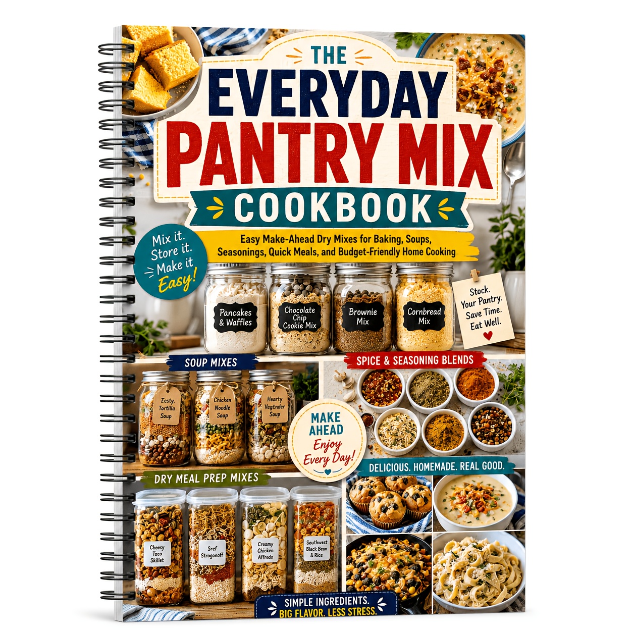 TEMU The Everyday Pantry Mix Cookbook, Easy Make-ahead Dry Mix Recipes For Baking, Soups, Seasonings, Quick Meals(spiral Bound)
