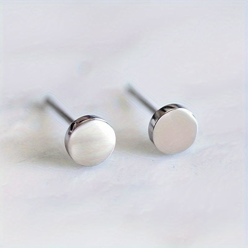 1 Pairs Stainless Steel Stud Earrings For Women, Fashionable And Easy Round Smooth Earrings, Temperament Smooth Geometric Ear Ornaments