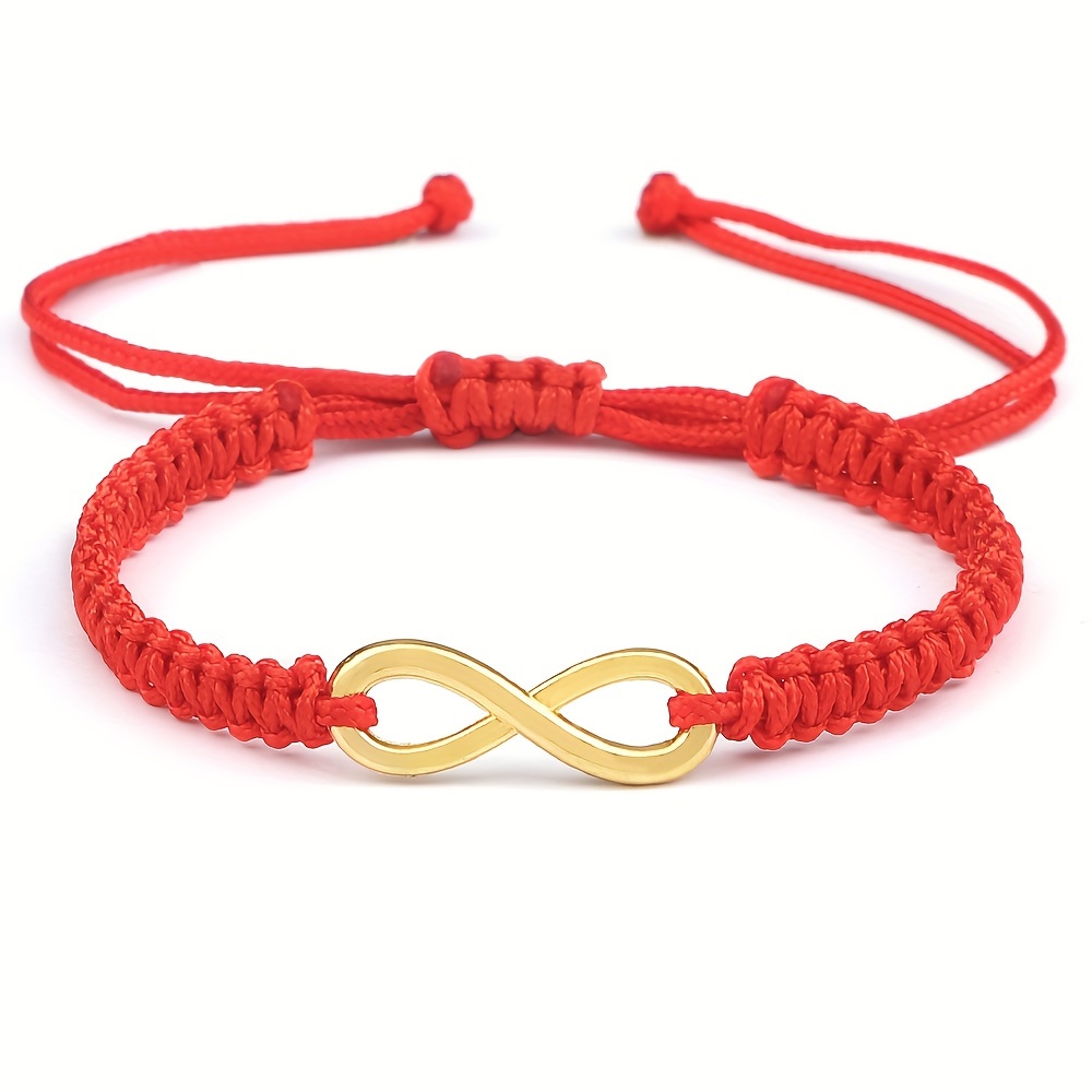 Adjustable Infinity Charm Bracelet Red String for Couples & Friends