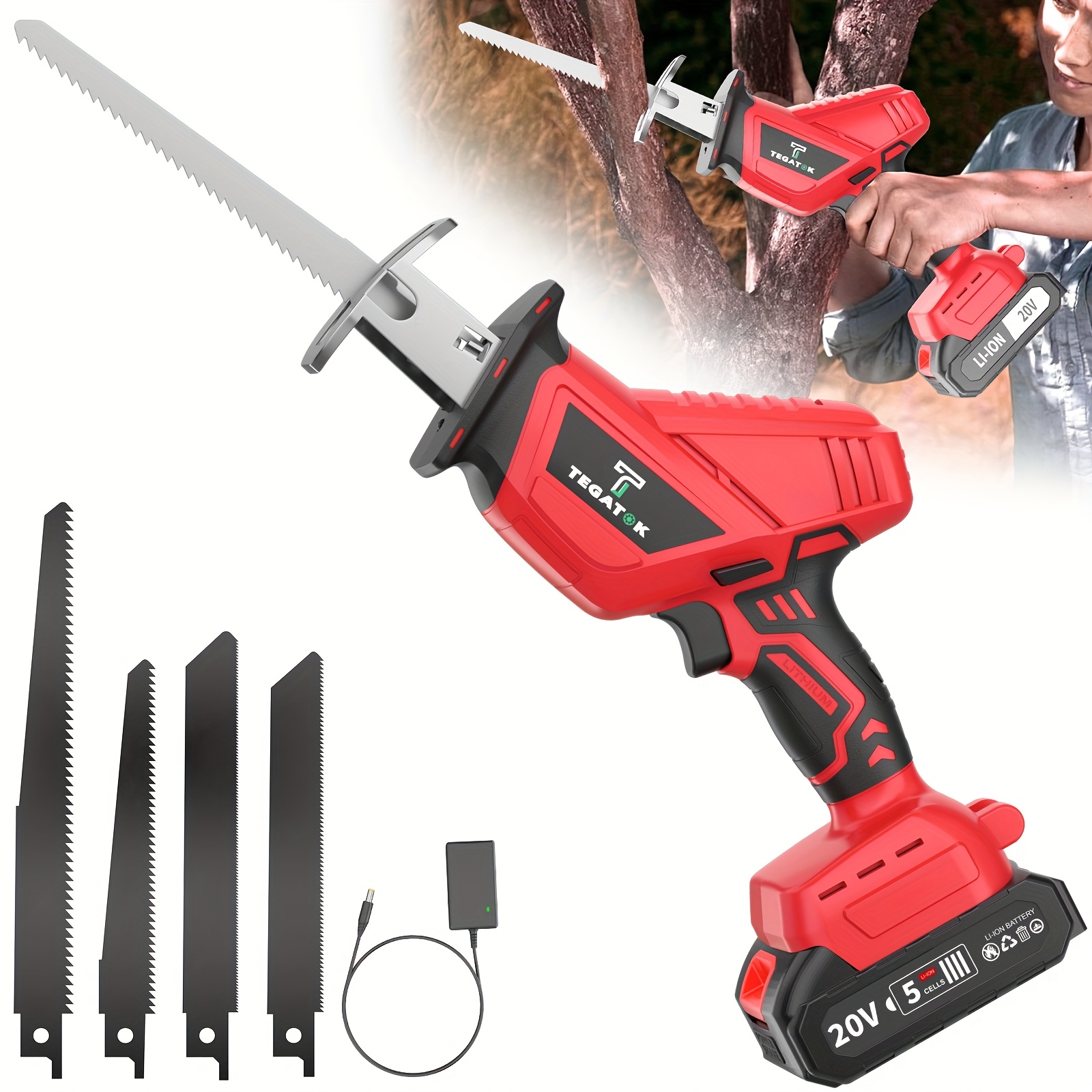 Newly Upgraded Electric Saw, Wireless HandSaw with LED Light and Safety Lock, Suitable for Multi-Purpose Cutting, Equipped with 1 Or 2 Battery, Replaceable Saw Blades and Tool Box, Tools On Sale At a Discount, Men's Gift, Christmas Gift 3 Newly Upgraded Electric Saw, Wireless HandSaw with LED Light and Safety Lock, Suitable for Multi-Purpose Cutting, Equipped with 1 Or 2 Battery, Replaceable Saw Blades and Tool Box, Tools On Sale At a Discount, Men's Gift, Christmas Gift - Image 3