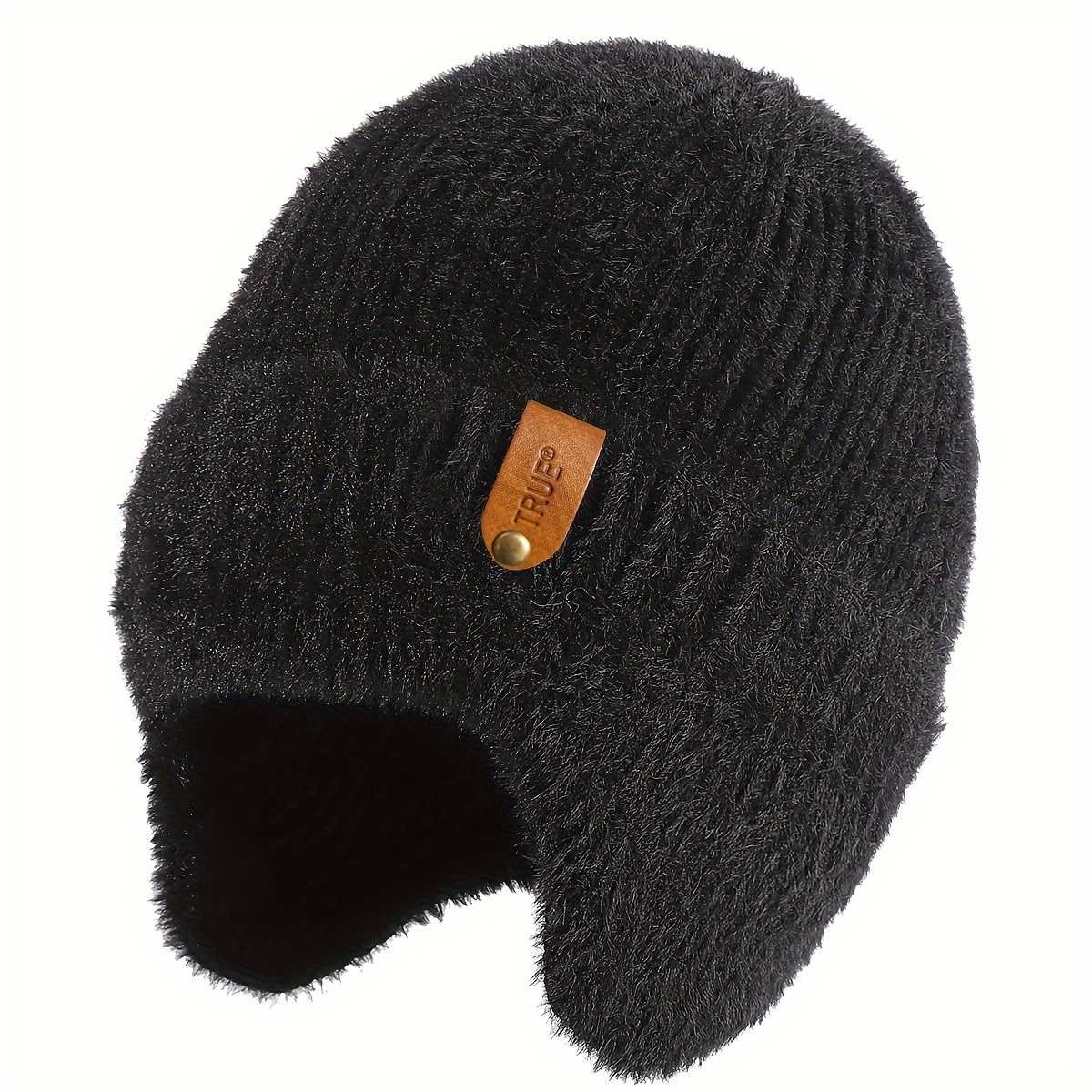 TEMU Gorro de invierno minimalista "TRUE®" , gorro de punto unisex y con protección para , gorro sin afelpado, gorro de esquí de color liso para