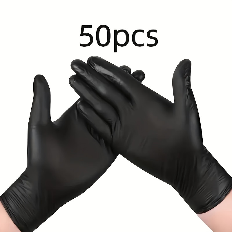 Image of Black Disposable Gloves, Durable Household Cleaning Gloves, Gloves. Suitable For Kitchen Cleaning, Tattooing, Pet Care, Cleaning Supplies, And Household Tools