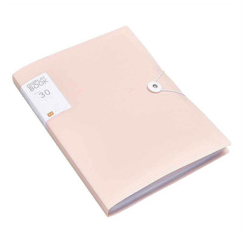 TEMU 1pc A4 Folder, 30 Pages, Insert Transparent Loose-leaf Folder, Test Book, Information Book, Book, Display Book, Document Organizer, School And Office (with Button)