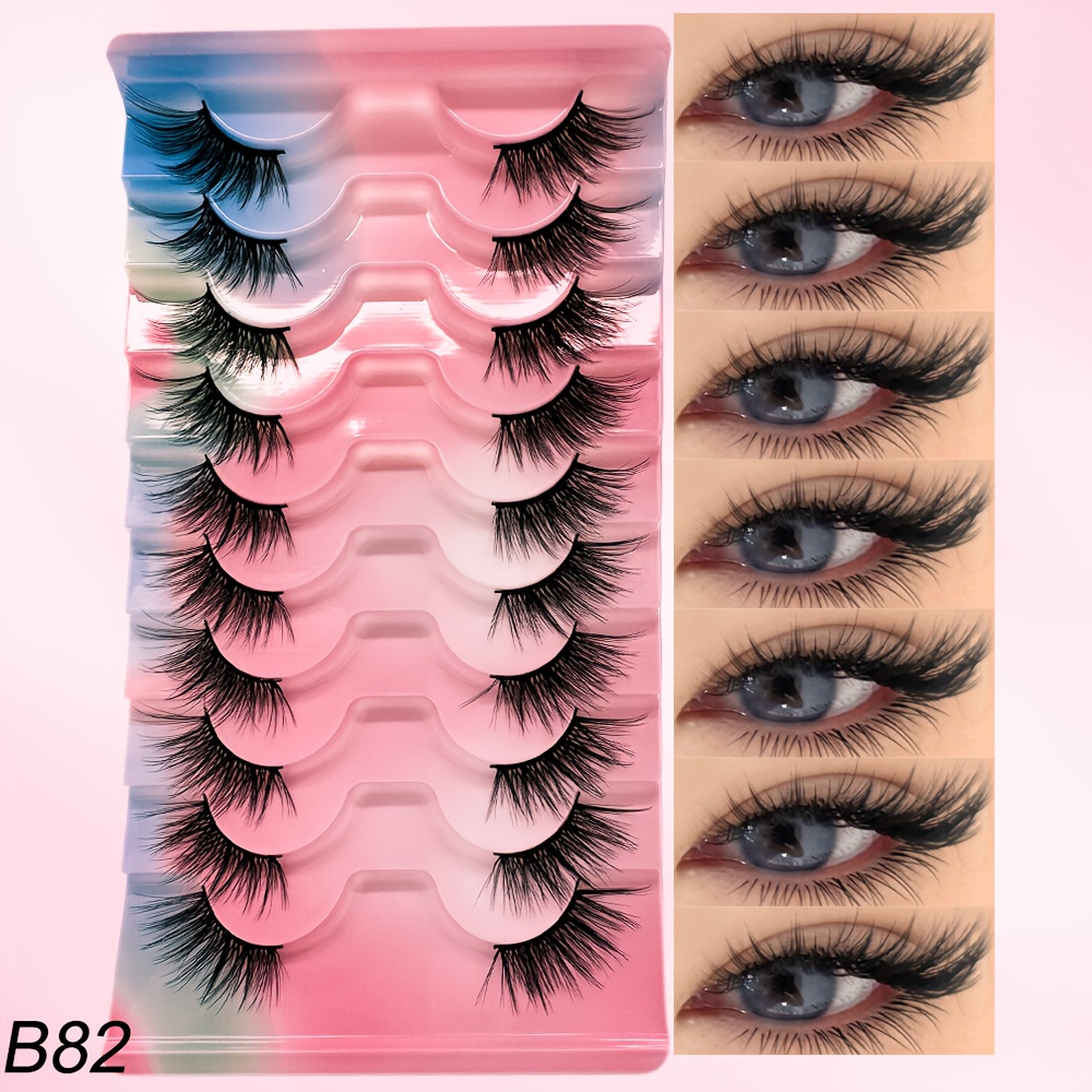 10 Pairs Half Lashes Natural Look Cat Eye False Eyelashes - Style, Short Soft 3d Mink Wispy Fluffy Synthetic Extensions (reusable)