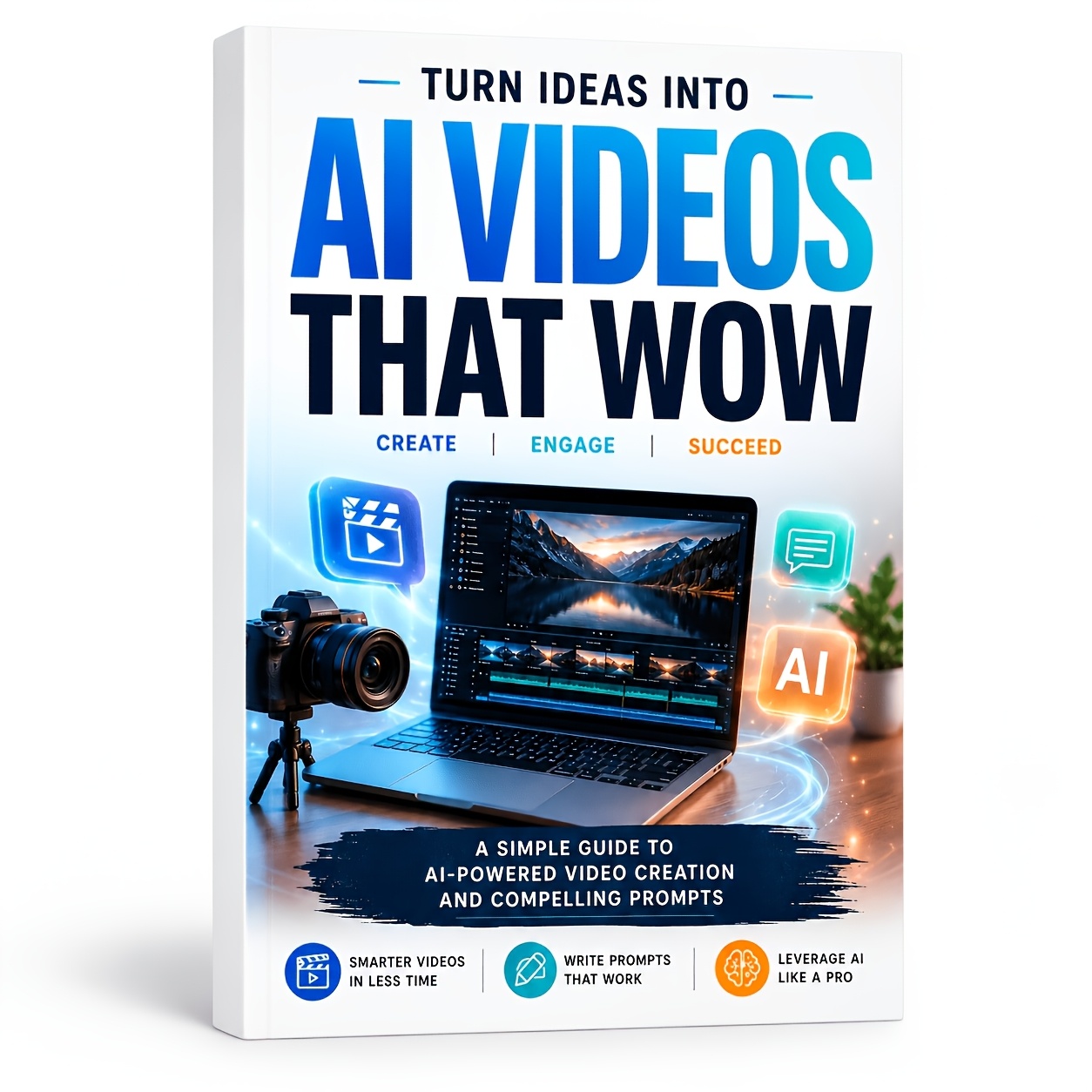 TEMU Livre de création vidéo IA Format B5 Livre Tutoriel de commandes IA Guide de production vidéo d'intelligence artificielle Livre d'apprentissage