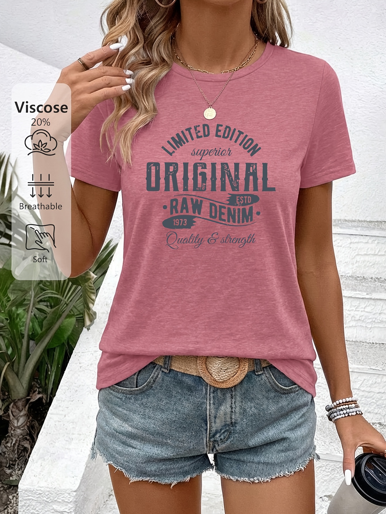 womens summer clothing t     edition   1973 retro denim print vintage distressed   edition printed fabric   friendly breathable daily   shopping versatile top 770x