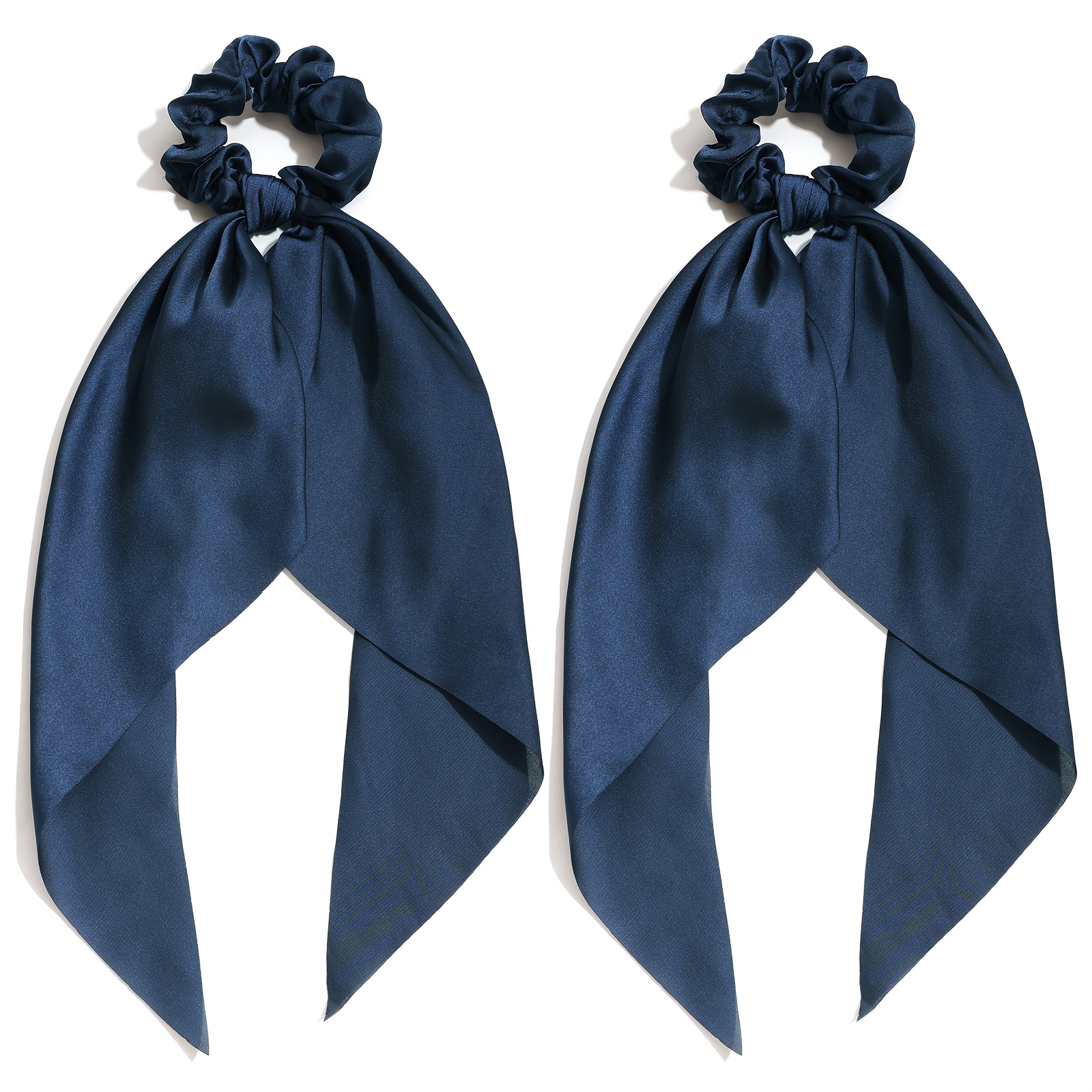 2pcs Solid Color Fabric Hair Rings for Everyday Use