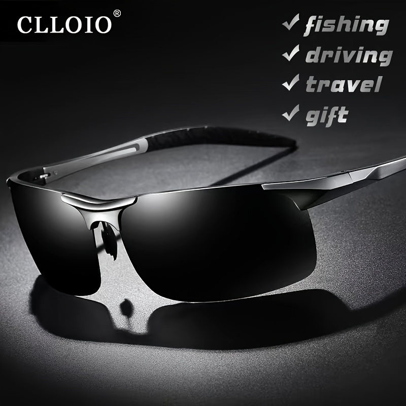 

Clloio Aluminum Rimless Polarized Fashion Glasses, Men Polarized Driving Glasses Anti-glare Glasses, Ideal Choice For Gifts