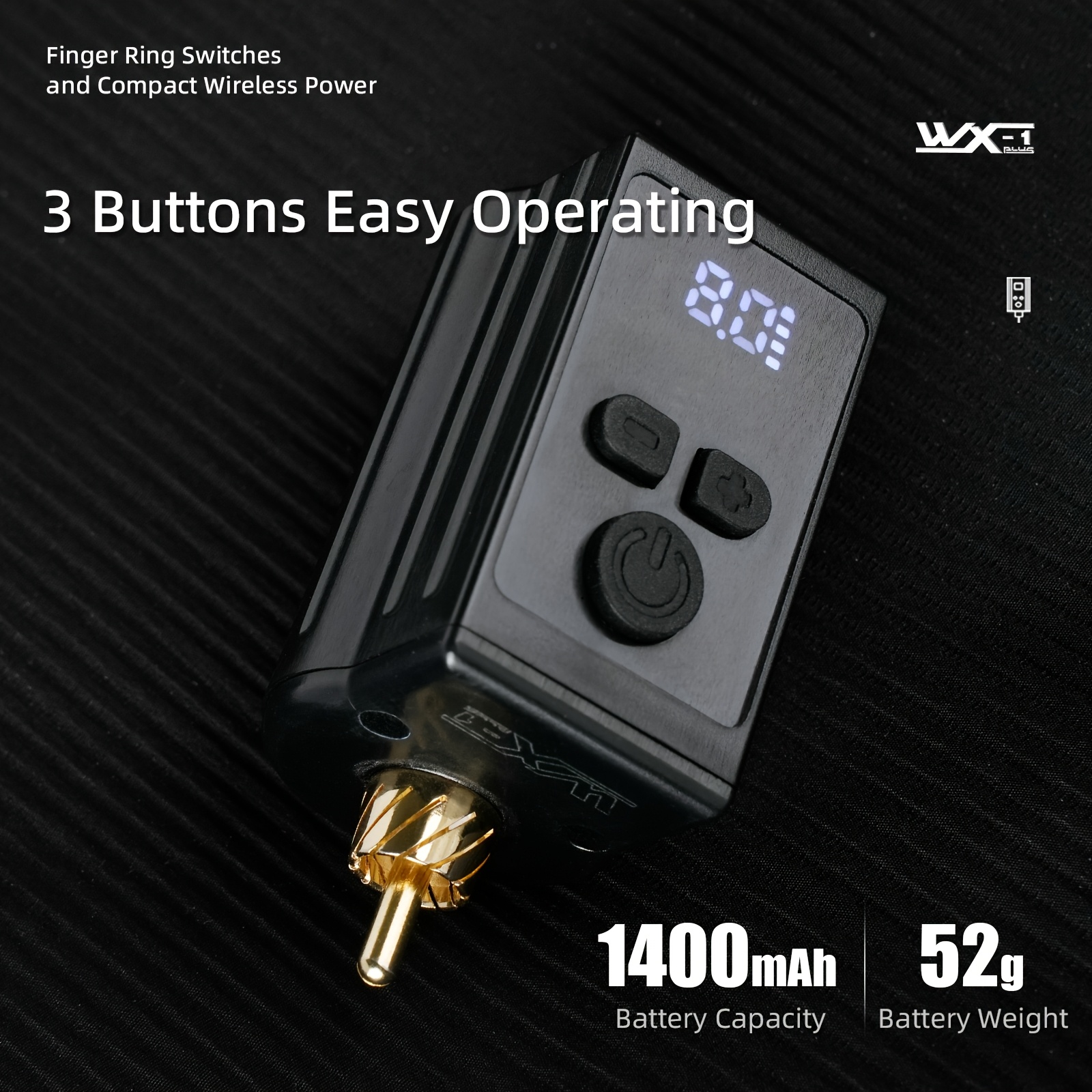 TEMU 1pc, Wireless Power Supply For Tattoo Machines, High-elastic Silicone Ring Switch, Compatible With Tattoo Pens, And Enthusiasts!