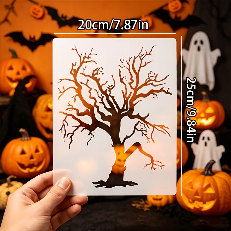 TEMU 25cm X 20cm Classic Gothic Tree-shaped Hollow Template, Suitable For Wall Decoration, Home Decor, Canvas, Art Textiles, Painting, Floor Tiles,