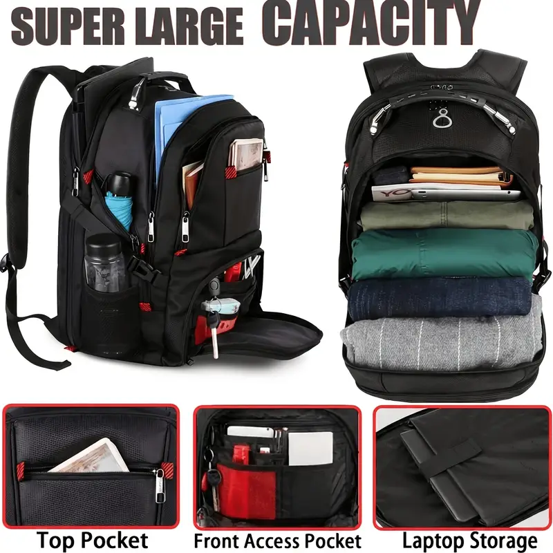 best laptop backpack for extra monitor Travel Backpack,Extra Large 18.4'' Laptop Backpack,RFID Anti Theft,Back Chest Strap,TSA Friendly Men,Women USB Charging Port,Water Resistant College School Computer Bookbag Rugby Bag : Clothing, Shoes & Jewelry The 10 Best Laptop Backpacks