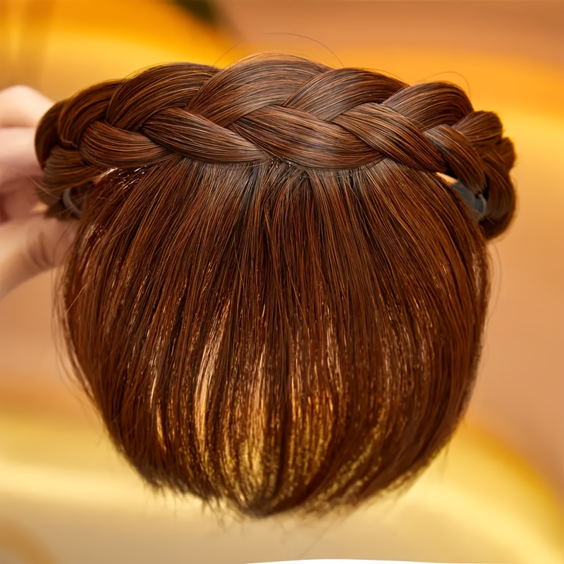 Image of Fashion Braided Headband | And, Seamless Air Bangs Extension - Ideal For Work, Weddings, And Parties | Perfect Gift For On Valentine's Day And Carnival