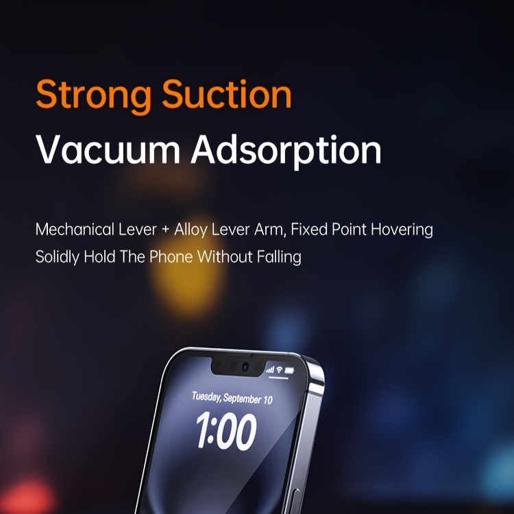 x53 suction cup phone holder car vacuum magnetic mount 360 metal stand with adjustable directional strong   compact and convenient bracket Product details 8