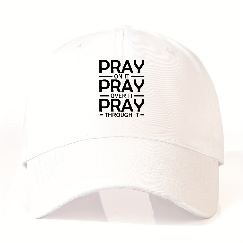 

Cotton Unisex Baseball Cap With Pray Print - Breathable Adjustable Casual Hat, Ideal Gift For Men And Women - Hand Washable, Non-stretch Fabric, Lightweight, Mature Style