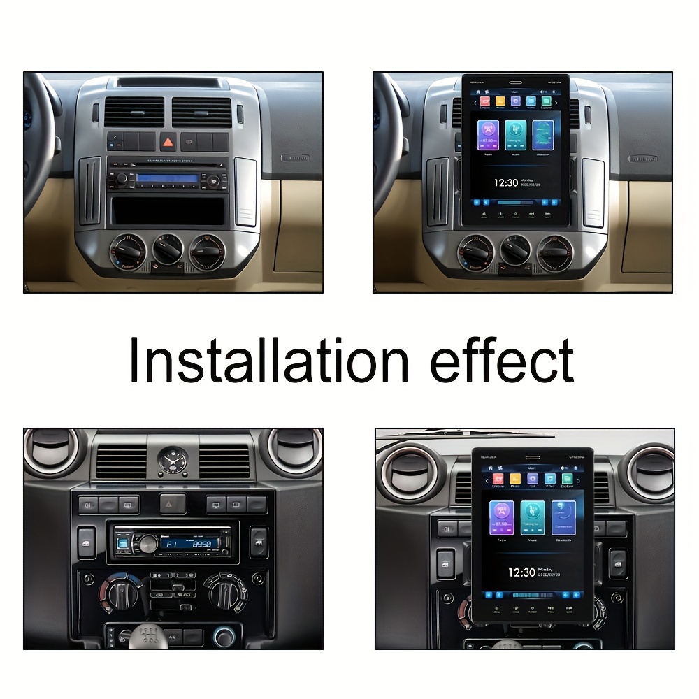 Estéreo de coche de una sola DIN con Carplay, pantalla táctil vertical  desmontable de 24.13 cm, radio de coche con radio FM, enlace de espejo  TF/USB/A