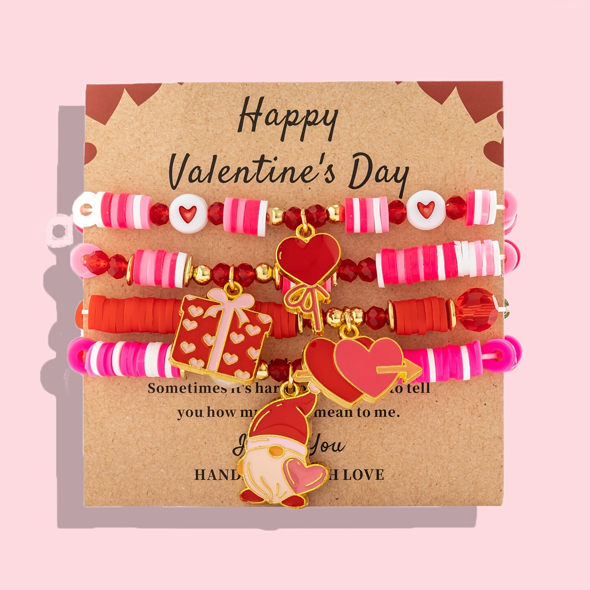 

4pcs 's Day Set For Women, Wristband Pendants, , For /girlfriend, Jewelry