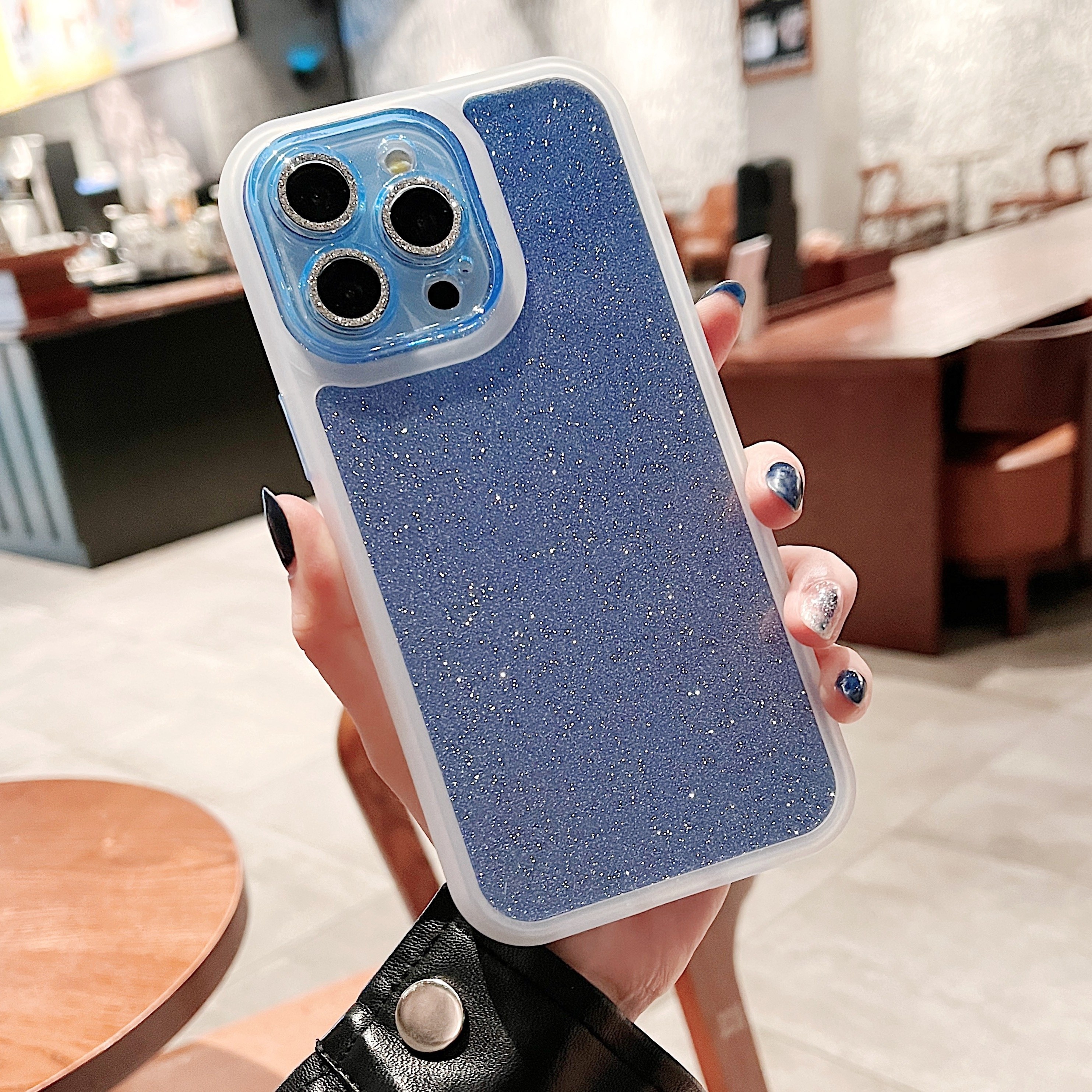 

Sparkling Starry Sky Four-in-one With Lens Film, High-end Texture, Fashionable Street Style, Suitable For Full-coverage Anti-drop Protective Case, Creative For Iphone 15 14 13 12 11 Pro Max Phone Case