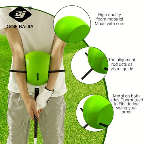 1 golf swing trainer green pu material non electric beginners all skill levels hooks enhances power beginner golf training swing trainer stable training device
