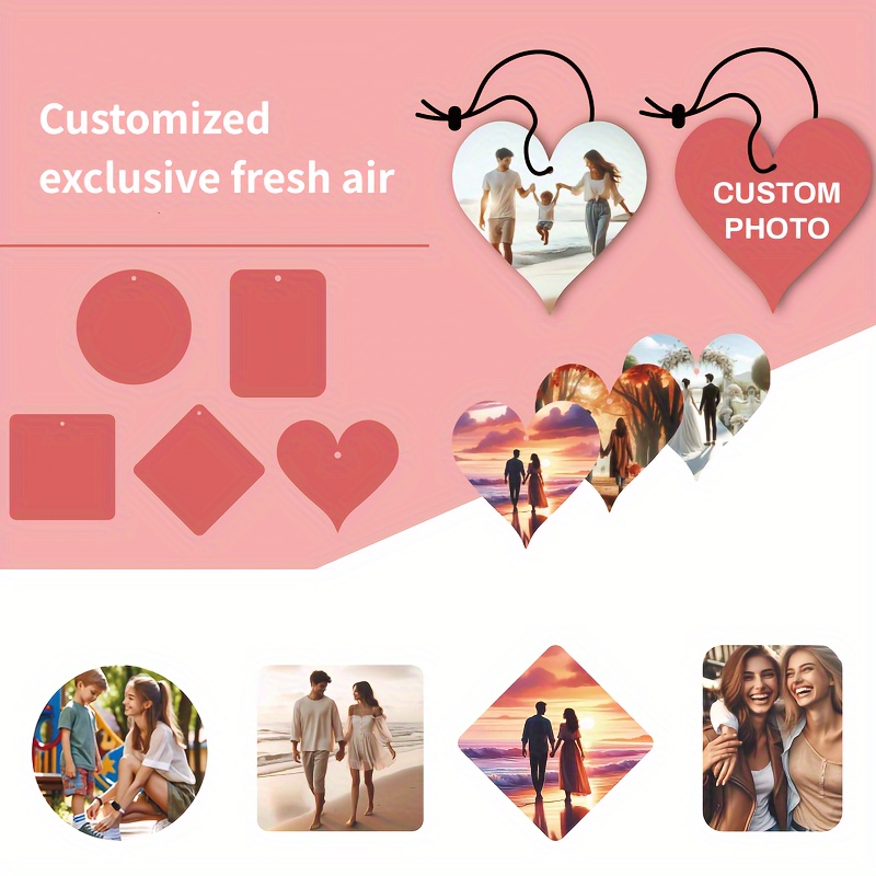 

[customized Products] Personalized Car Scent Air Freshener With Double-sided Photos, Scent Air Freshener With Pictures, Suitable For Wardrobes, Bathrooms, And Decorations, Heart Love