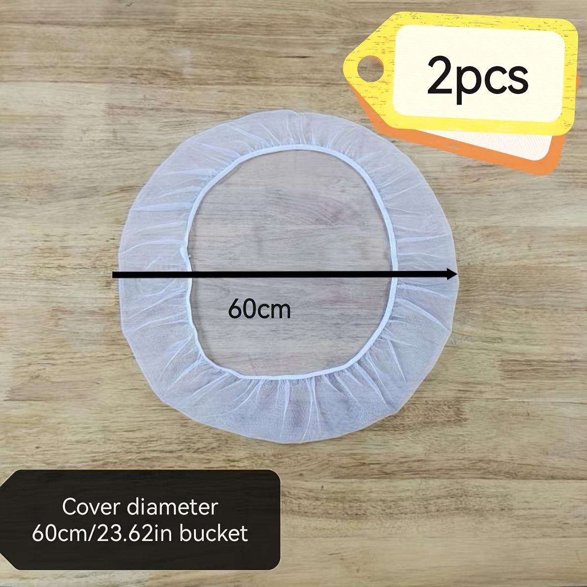 E-shop 2er-Set Langlebige Polyester-Mesh-Abdeckung für Außen-Regenfässer - Weißes Insekten- & Blatt-Schutznetz, zu Standard-Fassformen, Funktionales