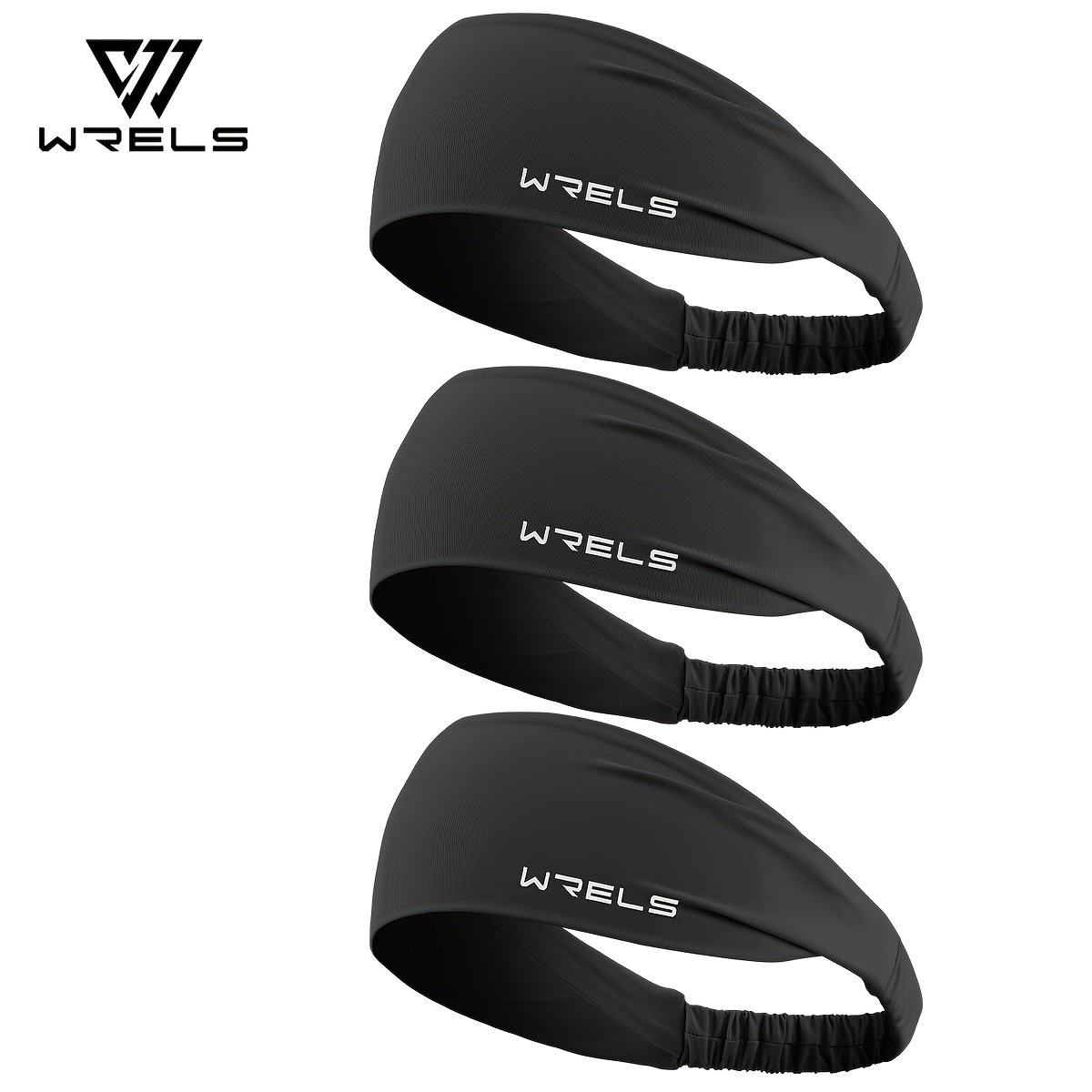 TEMU 3pcs Wrels Unisex Wide Sports Hair Ties & Sweatbands - Sweat-wicking Elastic Hair Bands Suitable For Yoga, Gym, Running, Hiking, Outdoor